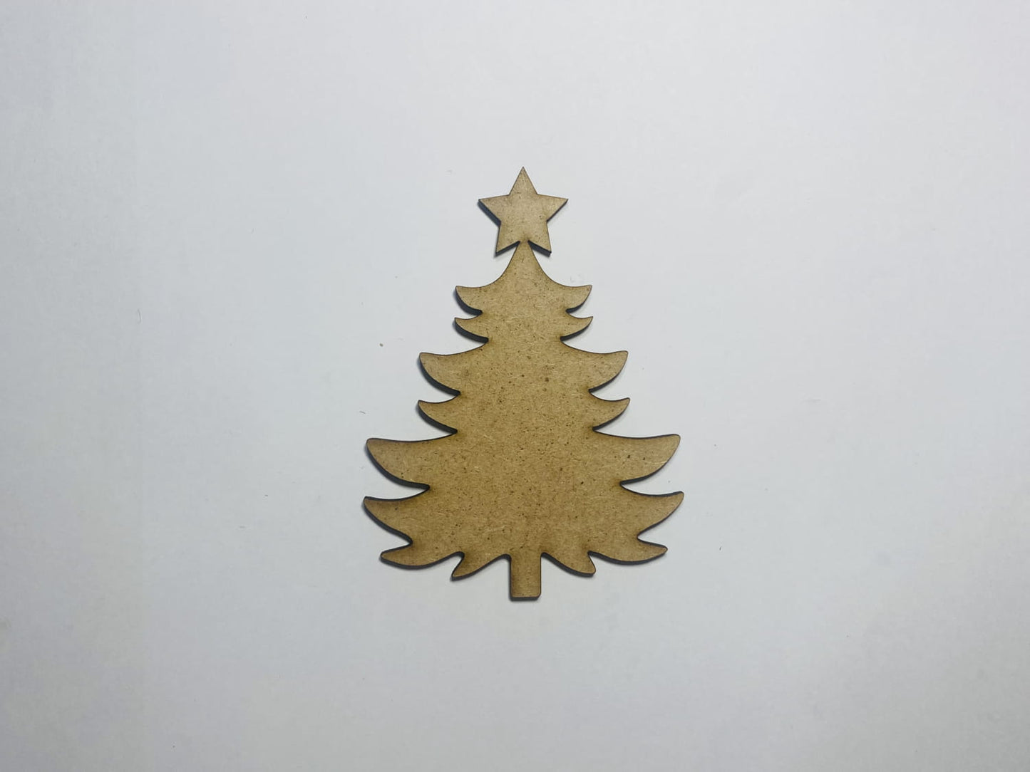 Laser Cut Unfinished Wood Christmas Tree Cutout 76mm