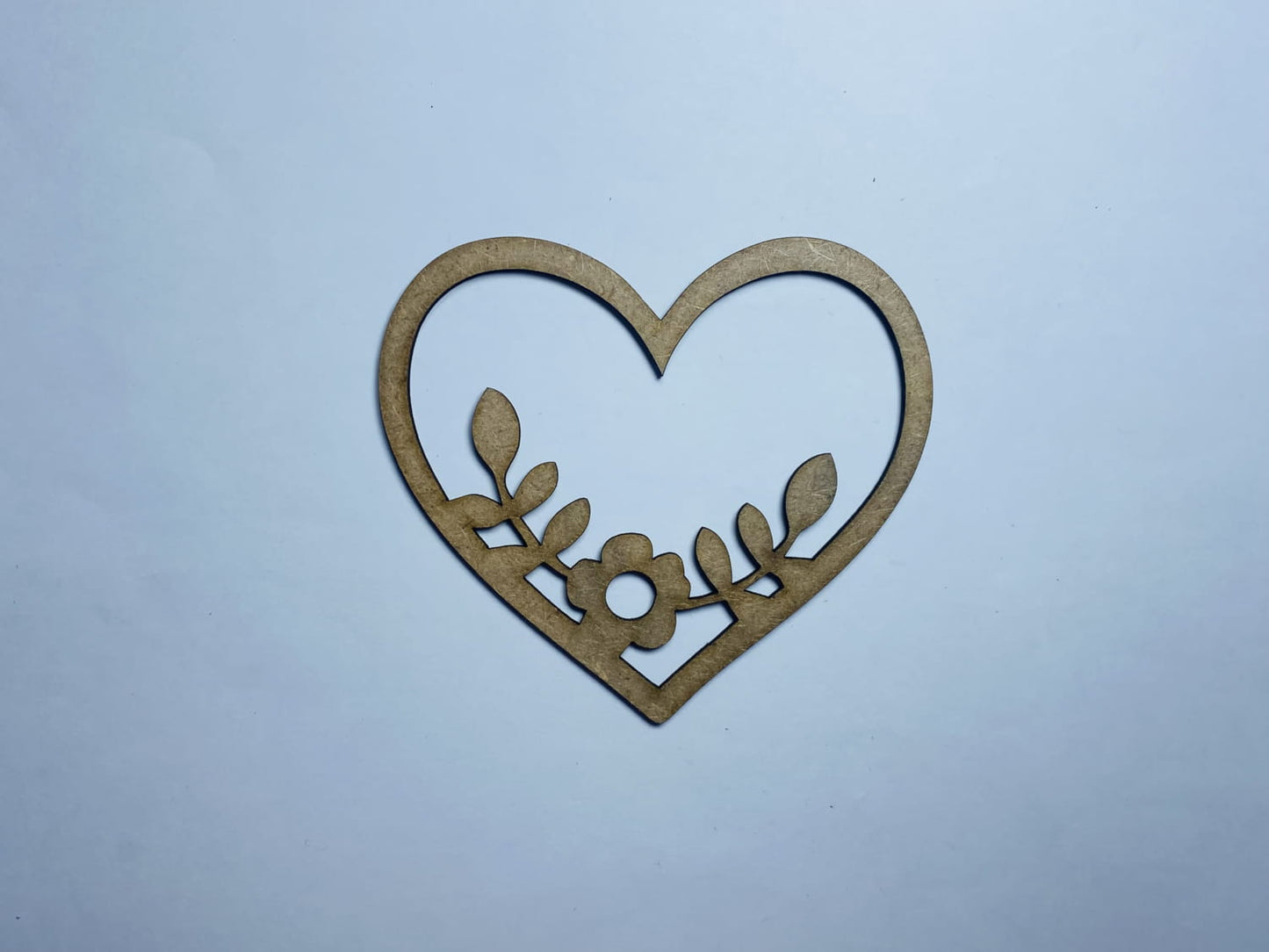 Laser Cut Wood Growing Heart Shape cutout 84x94mm