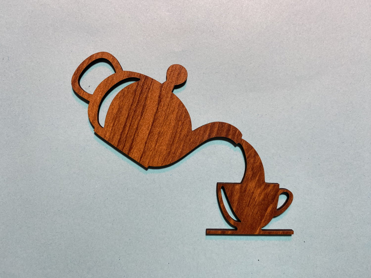 Laser Cut Teapot Tea Cup Kitchen Wall 76mm