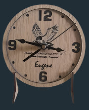 Desk top personalized clock 150mm wood grain