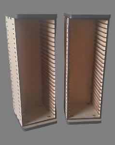 Cd rack - laser cut - holds 25 music cds 140 x 140 x 400 high