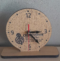 Desk top personalized clock 150mm wood grain
