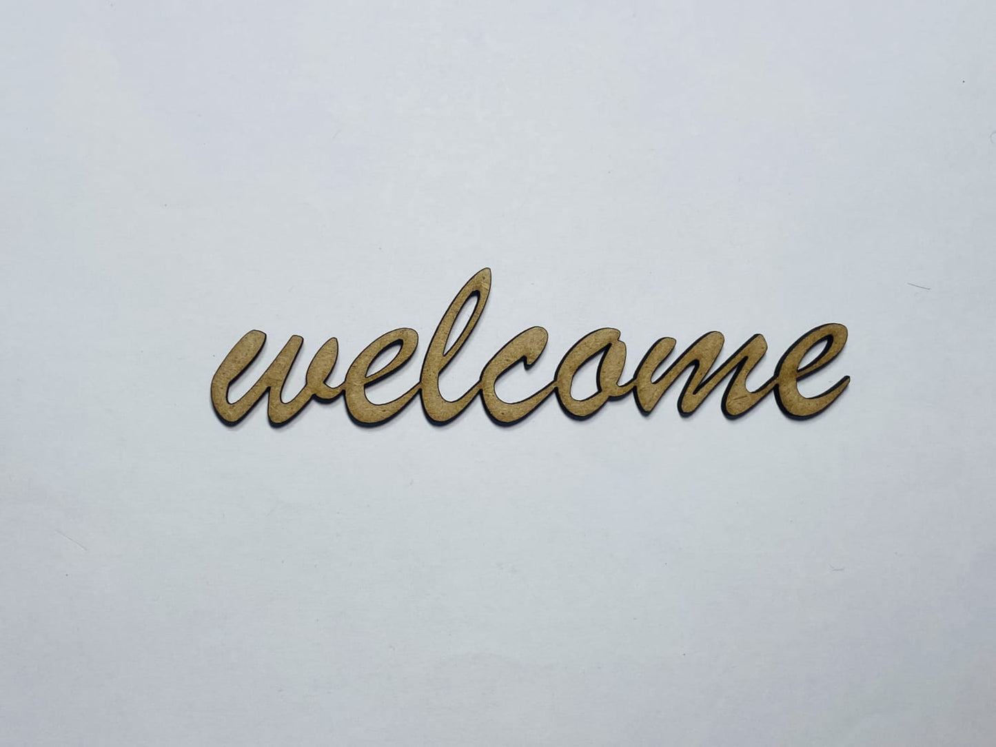 Laser Cut Wooden Welcome Cutout 200mm long