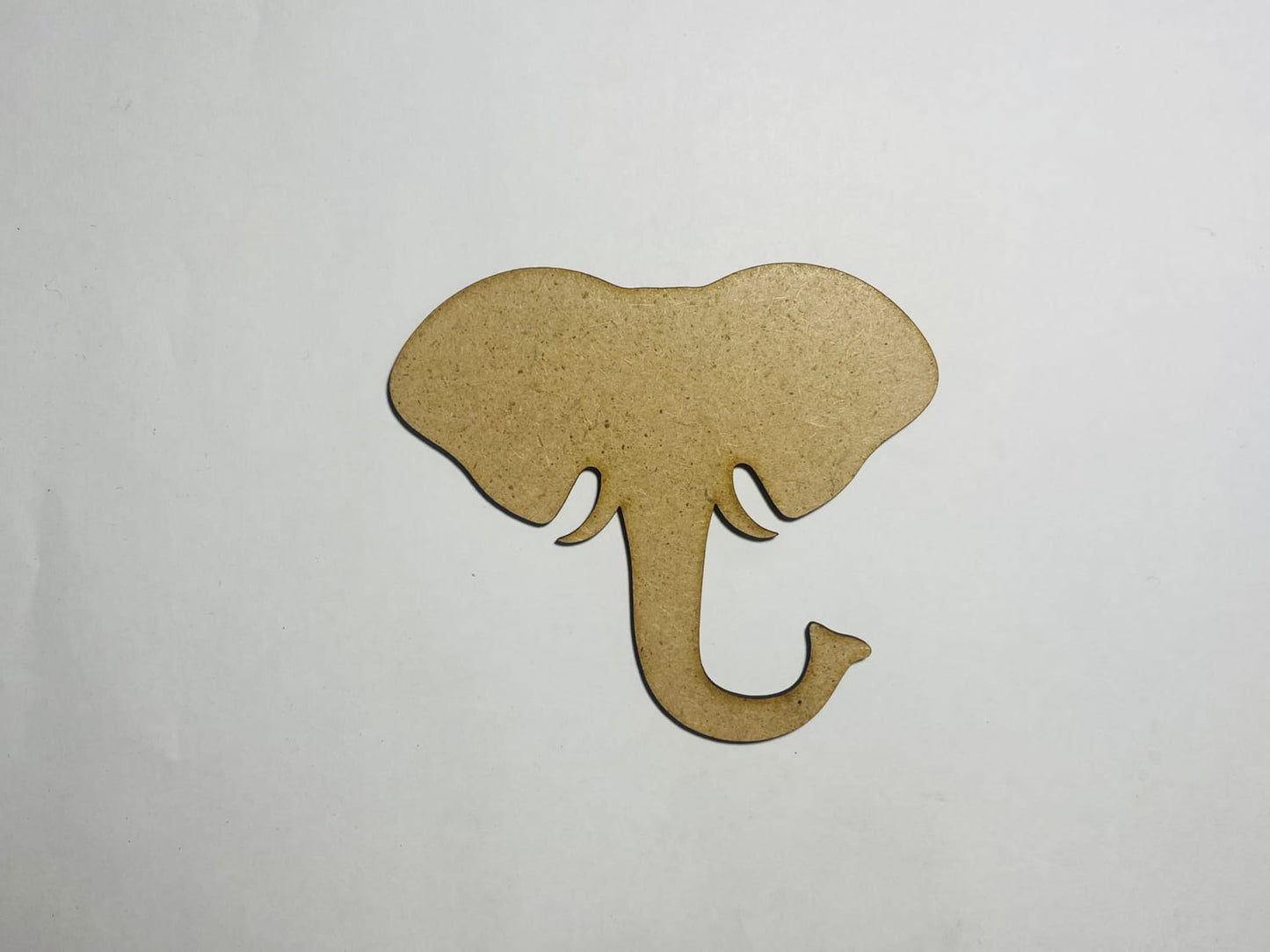 Laser Cut Wooden Elephant Head Cutout 76mm