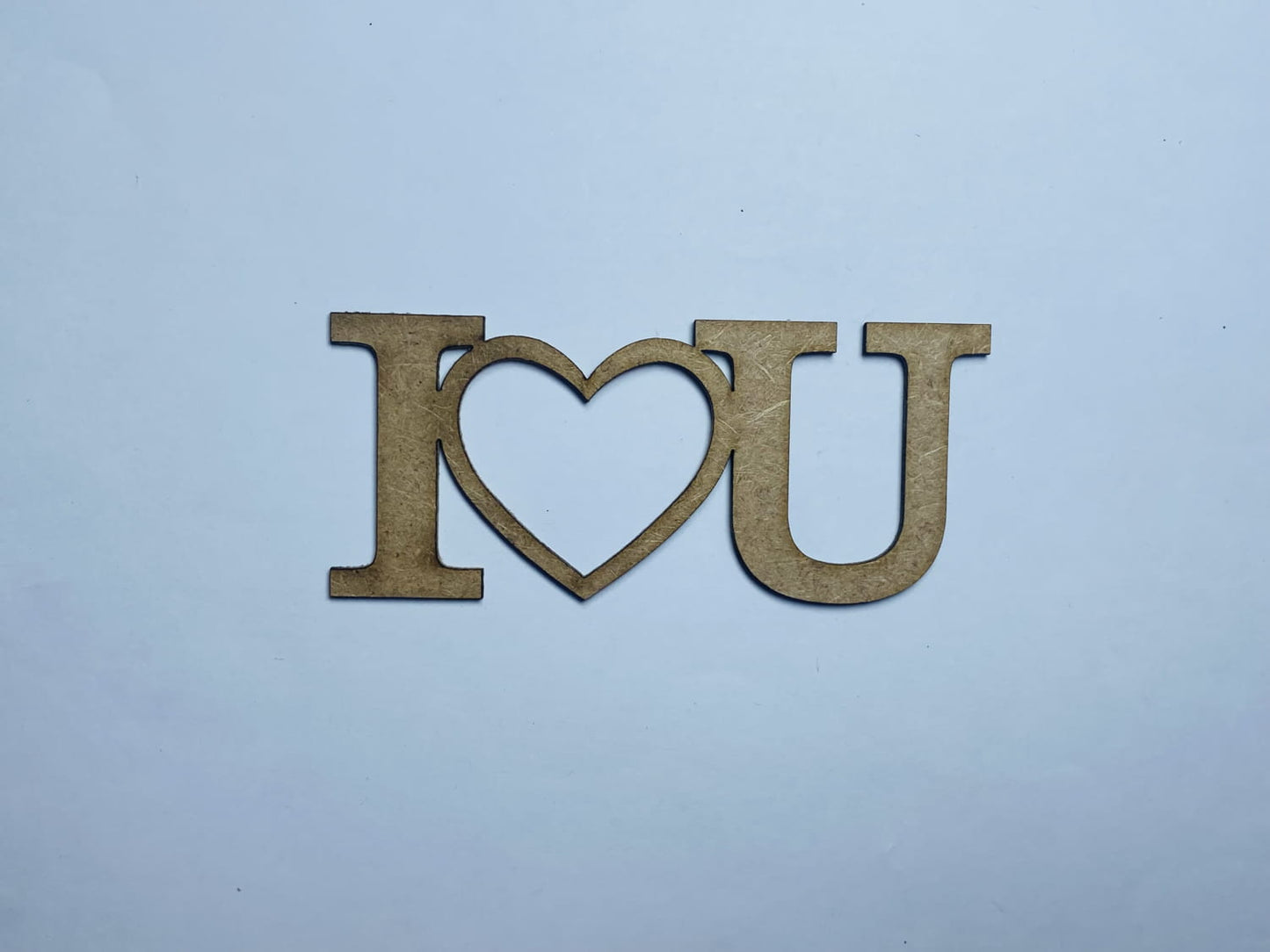 Laser Cut Wood I Love You Unfinished Cutout 108x46mm