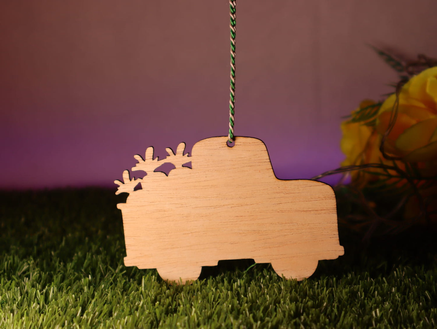 Laser Cut Pickup Truck Christmas Ornament 76mm high