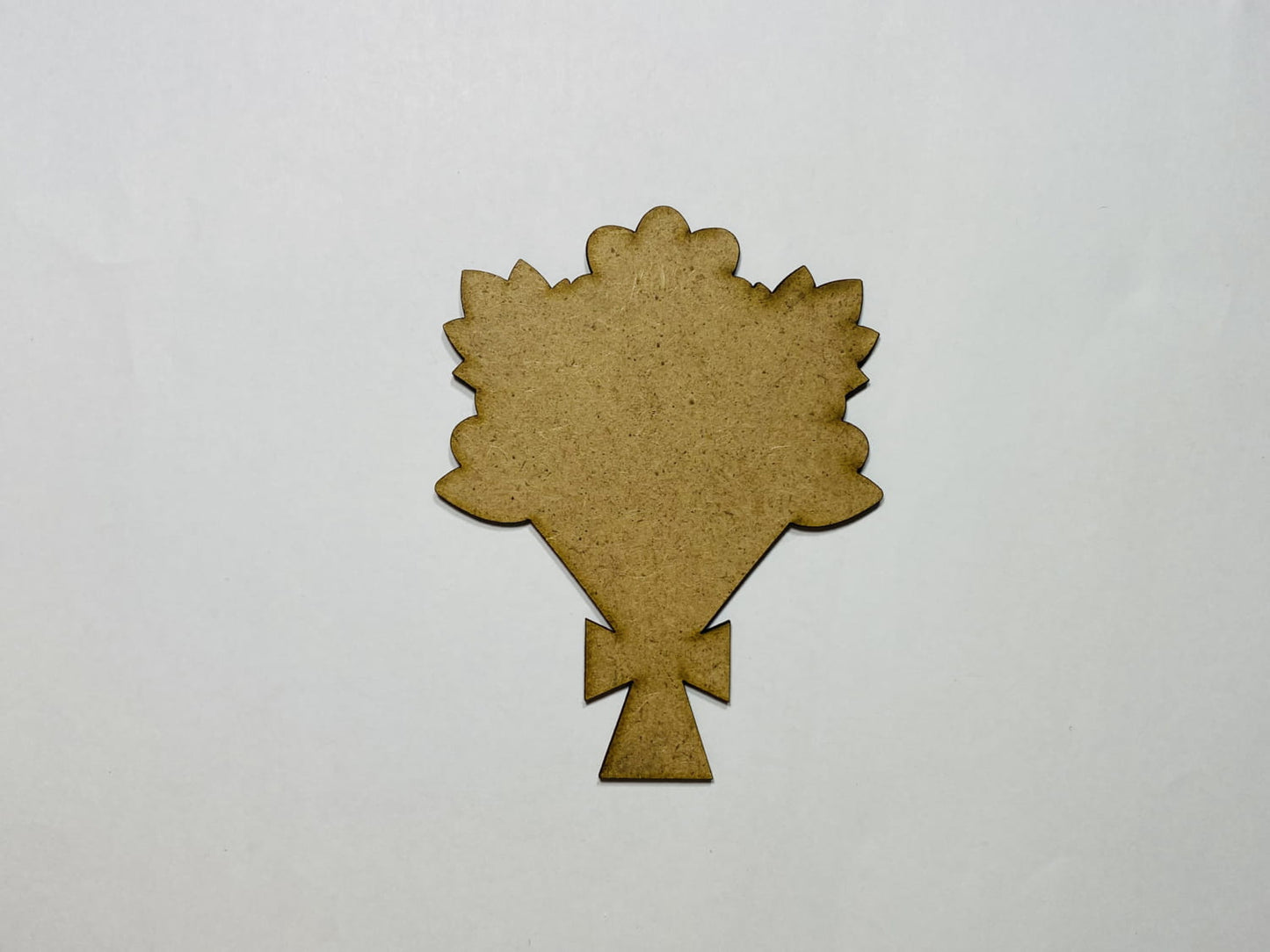 Laser Cut Unfinished Wedding Bouquet Wood Cutout 76mm