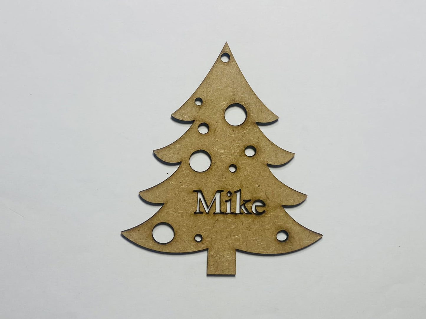 Laser Cut Personalized Christmas Tree Ornament 76mm high