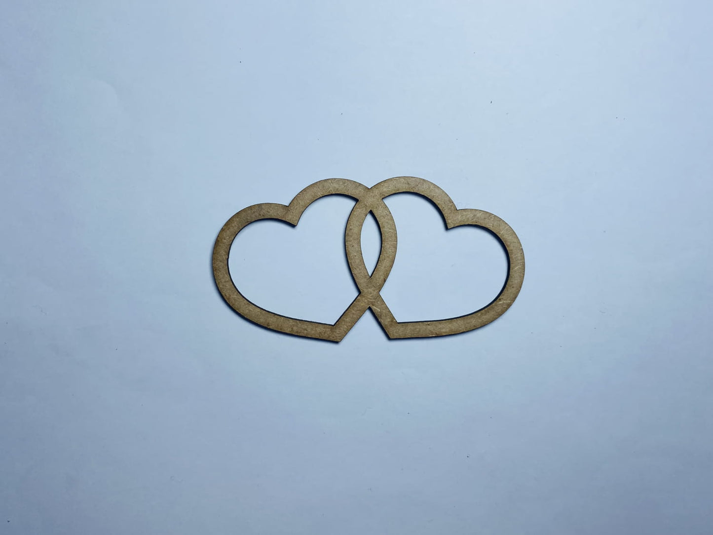 Laser Cut Wooden Two Hearts Cutout Wood Two Hearts 76mm