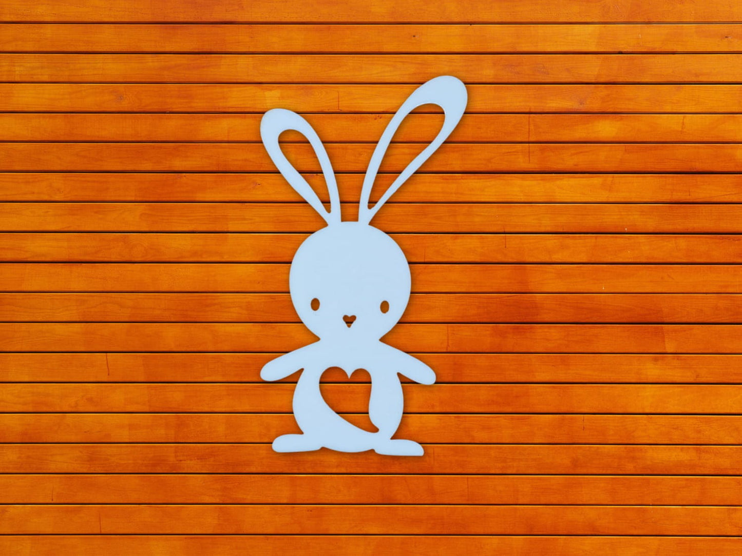 Laser Cut Bunny With Heart Cutout 76mm