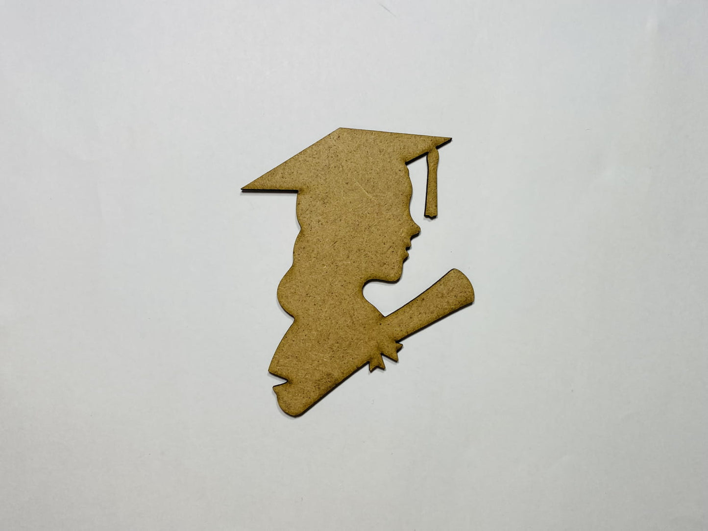 Laser Cut Female Graduate Wood Cutout 76mm high