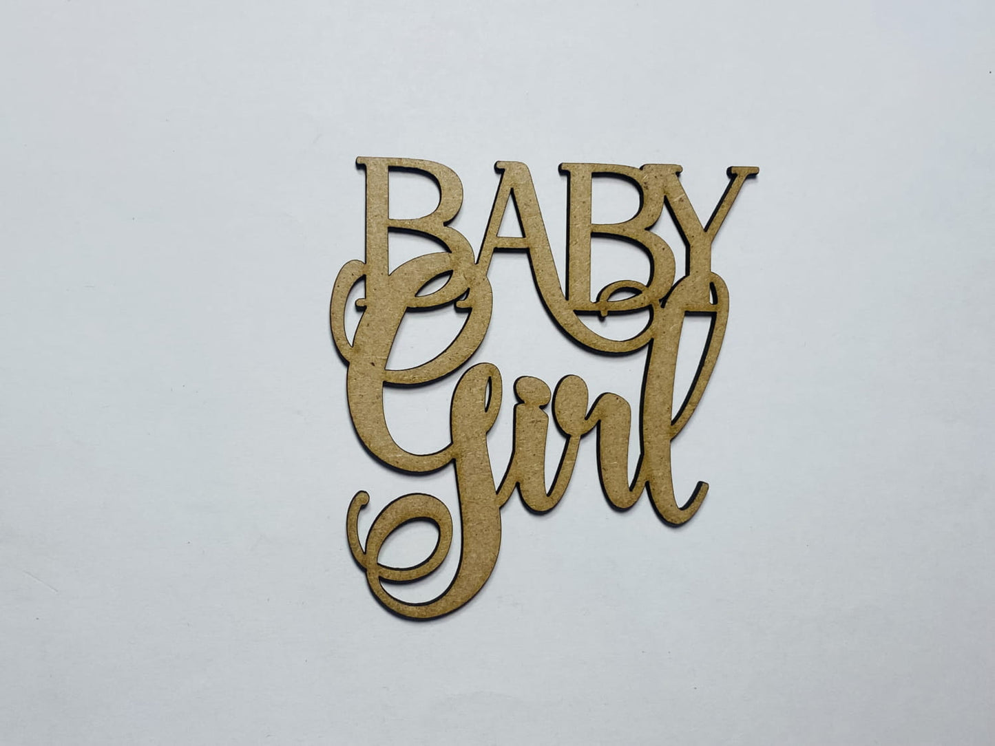 Laser Cut Baby Girl Wood Sign Unfinished Wood Cutout 150mm high