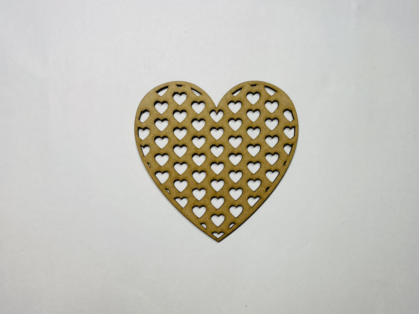 Laser Cut Unfinished Wood Heart Cutout 76mm