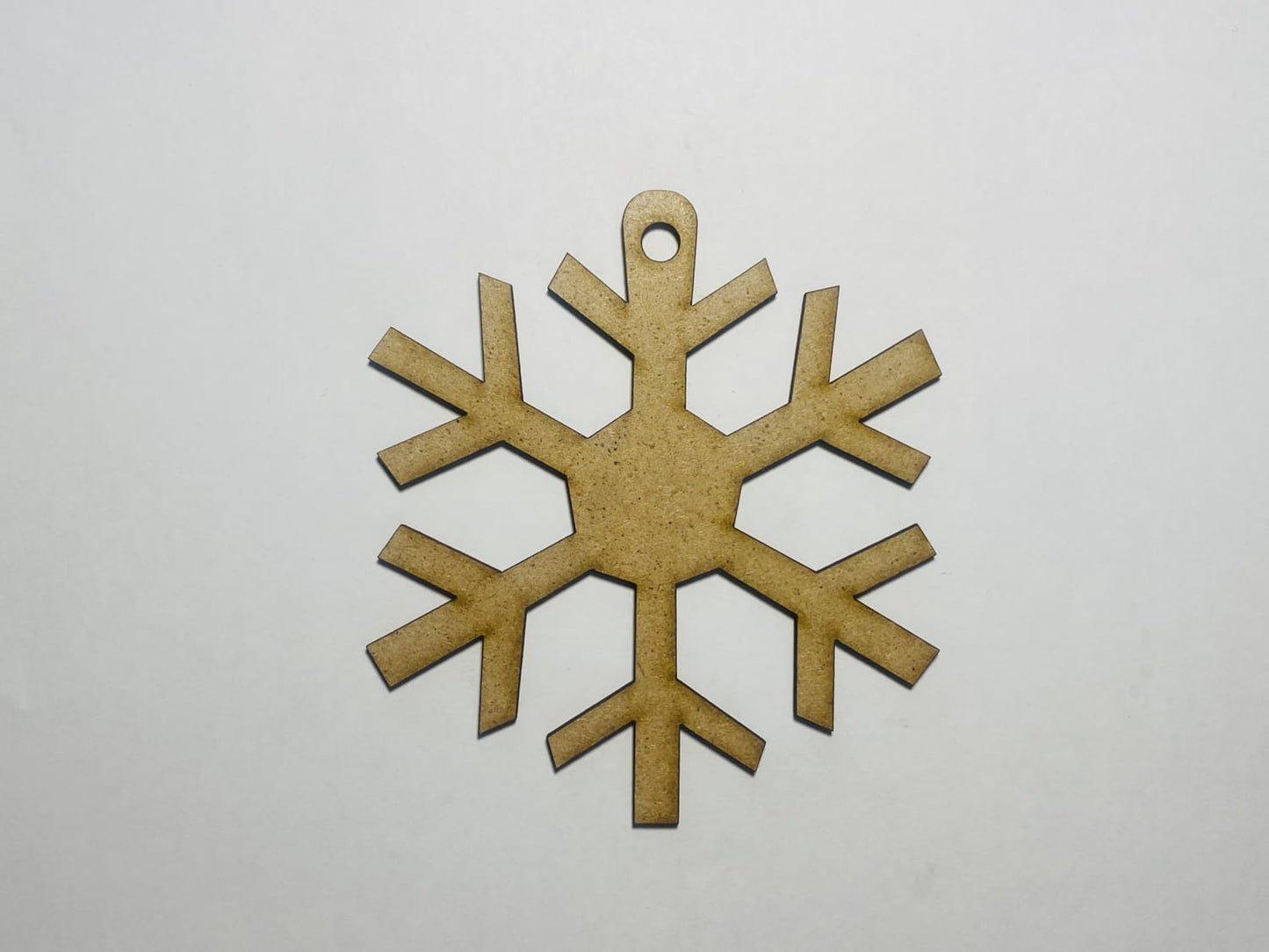 Laser Cut Christmas Unfinished Wooden Snowflake Ornament Hanging 76mm high