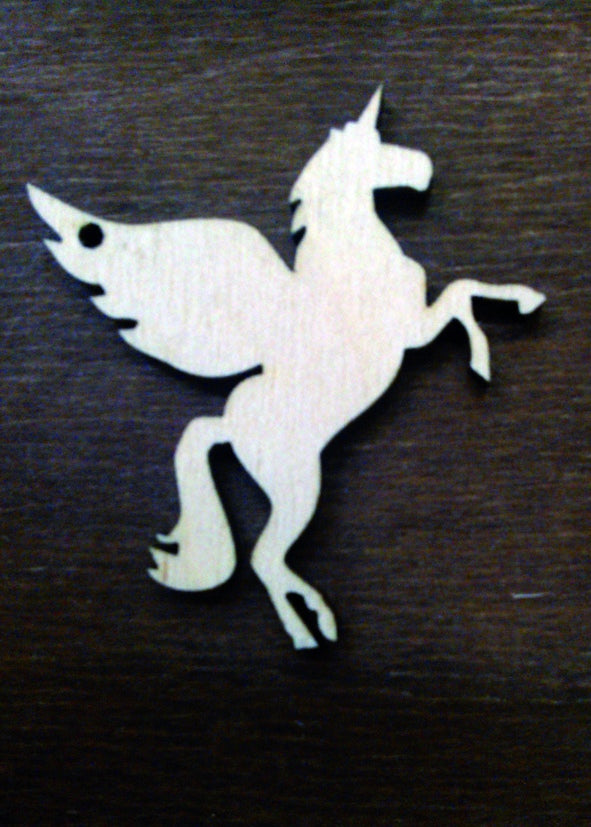 Laser Cut Wooden Flying Unicorn 76mm