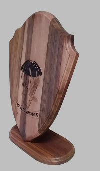 Wooden shield or trophy 360x250 with stand customizable with your details