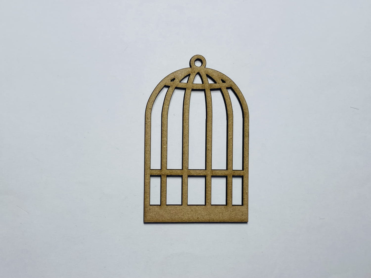 Laser Cut Wooden Bird Cage Cutout 76mm high