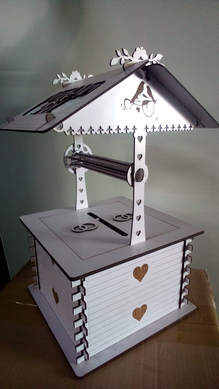 3mm Wedding water well or wishing well Envelope Box - Box measures 280 wide x280 long x 490 high - in white
