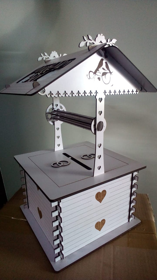 3mm Wedding water well or wishing well Envelope Box - Box measures 280 wide x280 long x 490 high - in white
