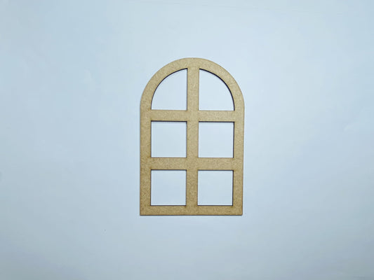 Laser Cut Wood Window Cutout 76mm high