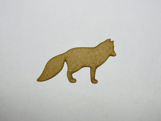 Laser Cut Arctic Fox Shape Wood Cutout  76mm