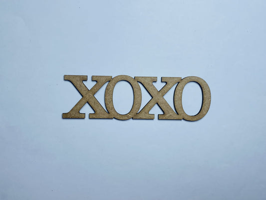 Laser Cut Wooden Xoxo Cutout 76mm