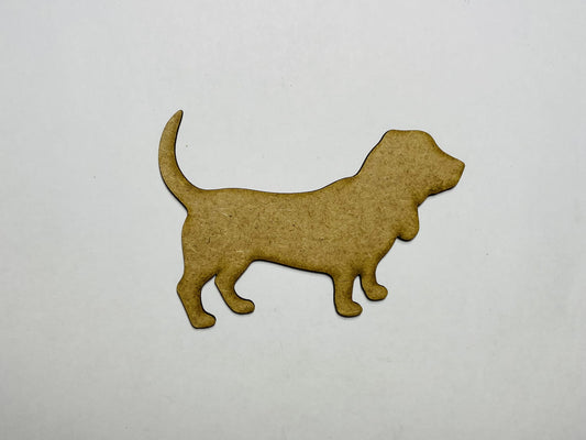 Laser Cut Basset Hound Shape Wood Cutout 76mm high