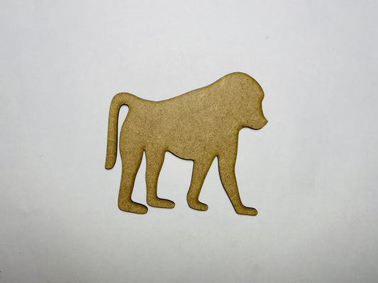 Laser Cut Baboon Unfinished Wood Cutout  76mm