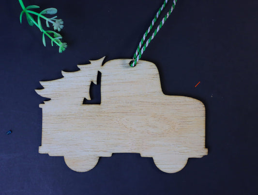 Laser Cut Christmas Truck Ornament   76mm high