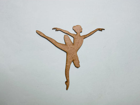 Laser Cut Ballerina Wooden Cutout  76mm