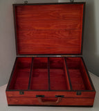 Wine box for 4 bottles of wine - pine - stained