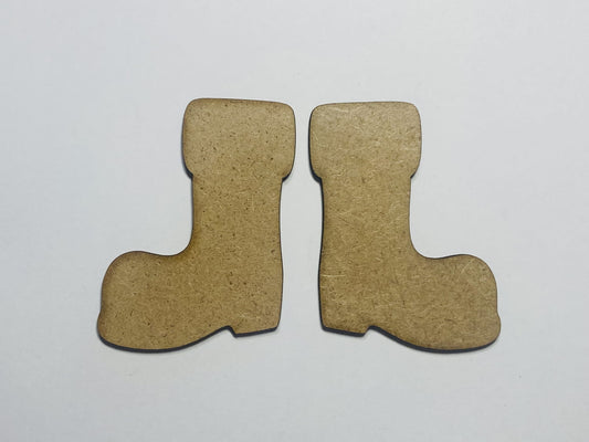 Laser Cut Wooden Santa Claus Boots 76mm high