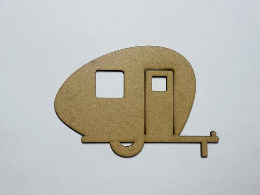 Laser Cut Wooden Camper Cutout  76mm high