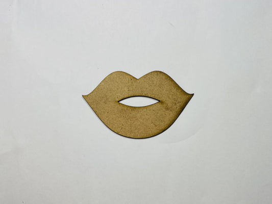 Laser Cut Wood Lips Cutout 76mm high