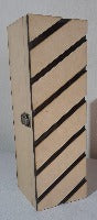 Laser Cut Wine Box single 350x115x120 slatted lid hinged
