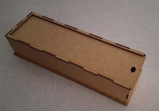 Wooden sliding lid box laser cut - 270 X 80 X 50