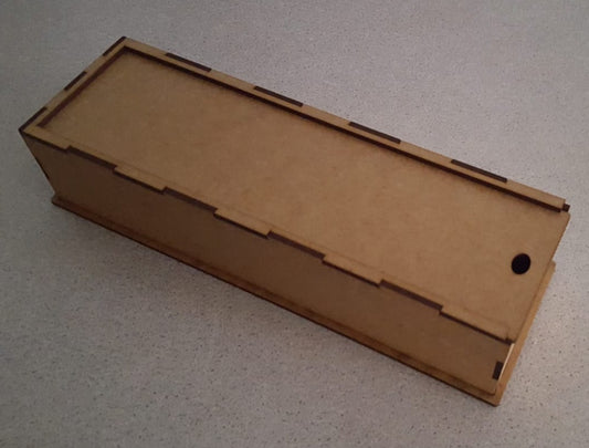 Wooden sliding lid box laser cut - 120 X 80 X 50