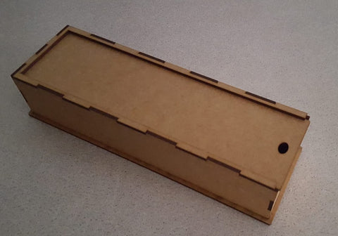 Wooden sliding lid box laser cut - 270 X 80 X 50