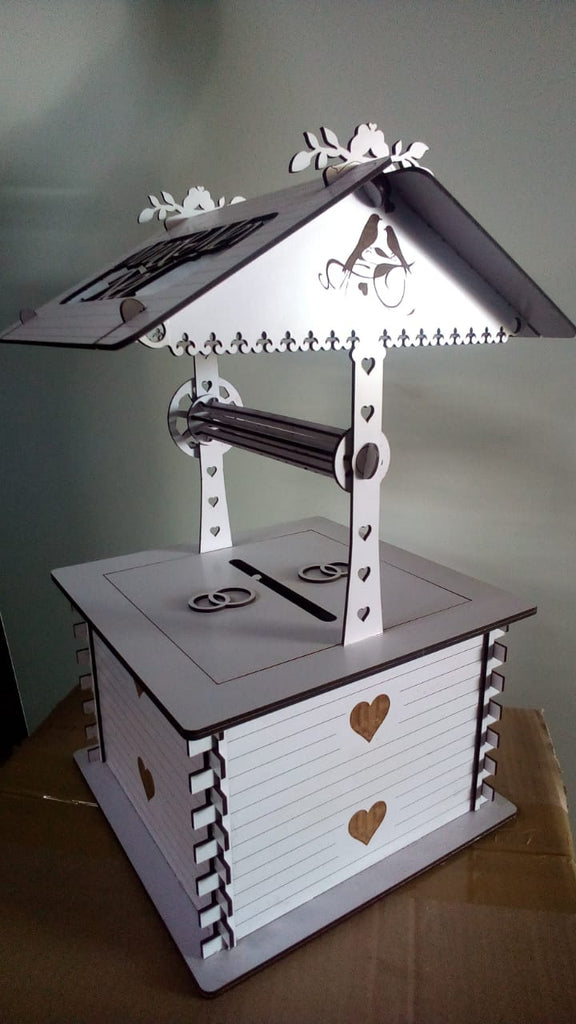 3mm Wedding water well or wishing well Envelope Box - Box measures 280 wide x280 long x 490 high - in white