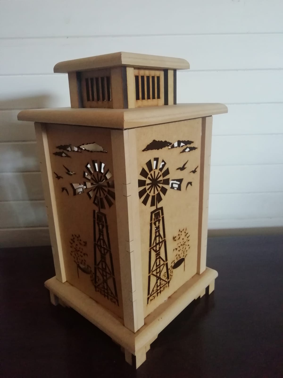 Wooden Lantern -windmill - 340 x 185 x185